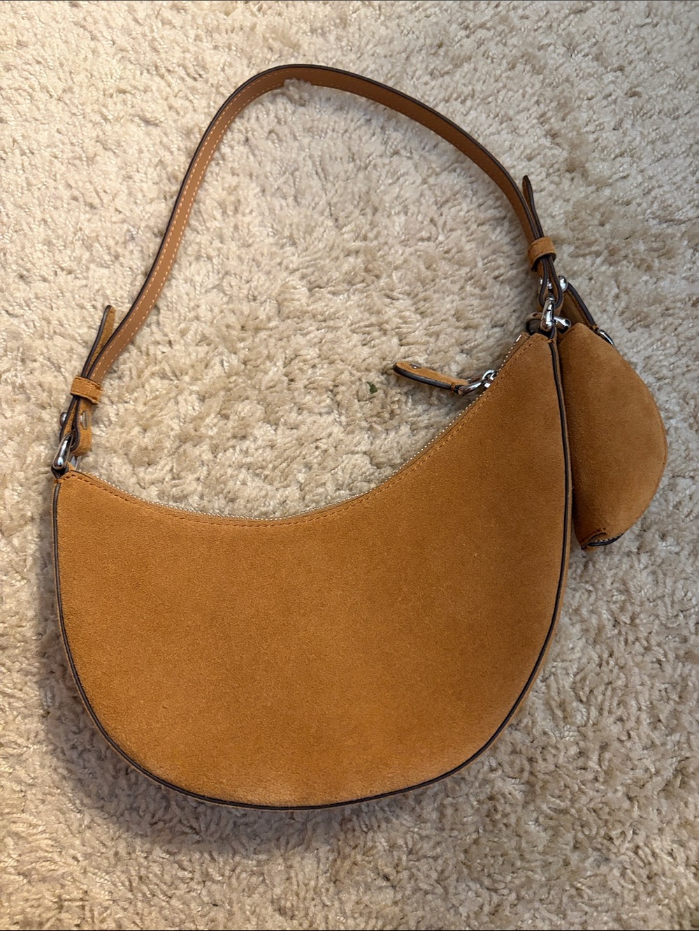 Kate Spade Suede Crescent Shoulder Bag in Tan - Picture 4 of 5
